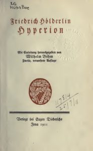 Hölderlin Hyperion 1911