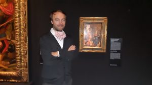 Neville Rowley accanto al dipinto del Ghirlandaio © il Deutsch-Italia