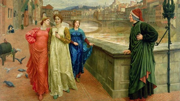 Henry Holiday, Dante incontra Beatrice al ponte Santa Trinita, 1883
